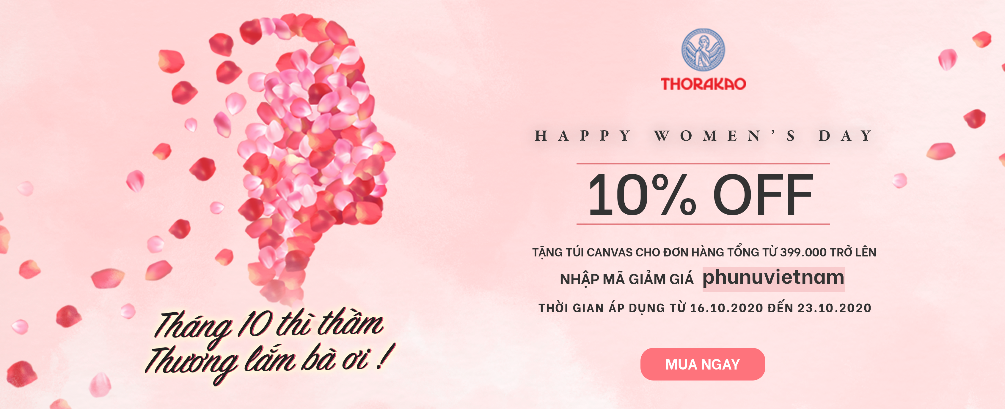 Mỹ phẩm Thorakao khuyến mãi chào mừng ngày phụ nữ Việt Nam 20.10