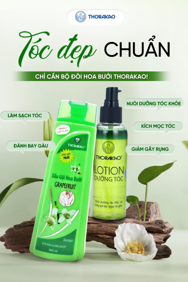 Combo Dầu Gội Xả Hoa Bưởi + Lotion Bưởi Thorakao 150ml - Hình ảnh 4