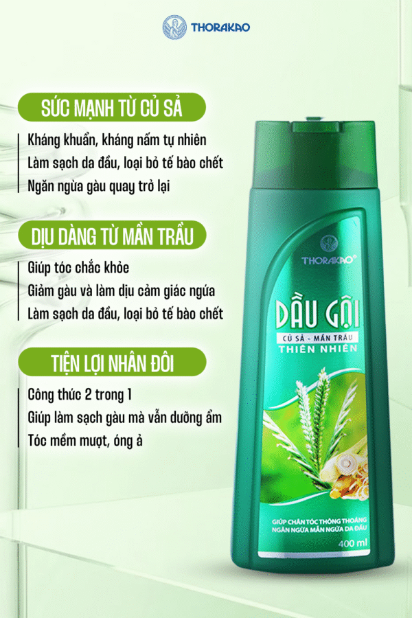 Dầu Gội Củ Sả Mần Trầu 400ml - Hình ảnh 2