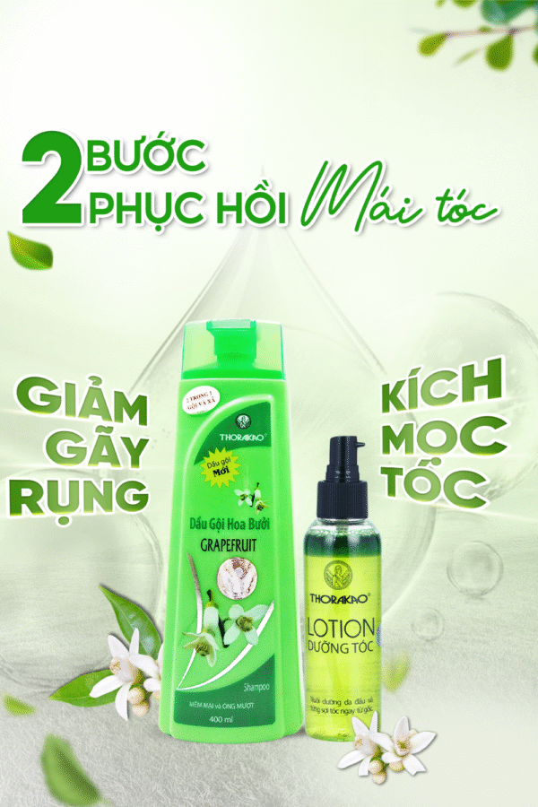 Combo Dầu Gội Xả Hoa Bưởi + Lotion Bưởi Thorakao 150ml - Hình ảnh 3