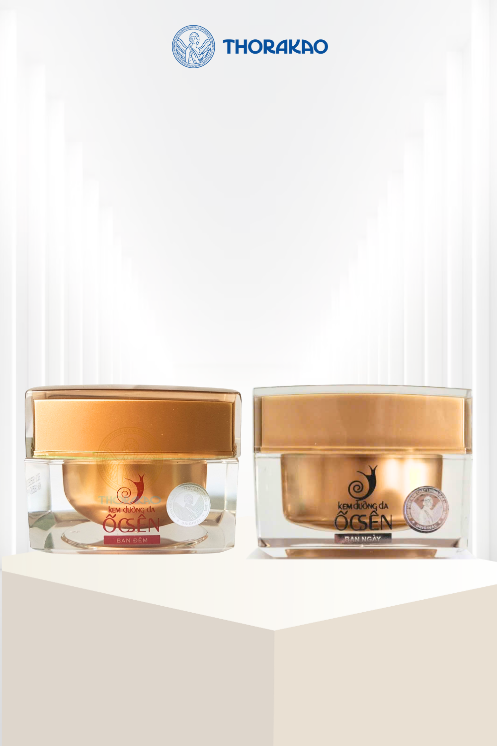 Combo Kem Dưỡng Da Sáng Mịn Ốc Sên Thorakao Ngày & Đêm 30g
