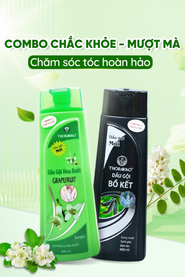 Combo Gội Xả 2in1 Hoa Bưởi + Bồ Kết 400ml - Hình ảnh 2